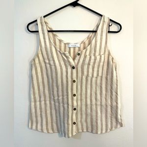 Fore Cream & Tan Button-Up Tank Top